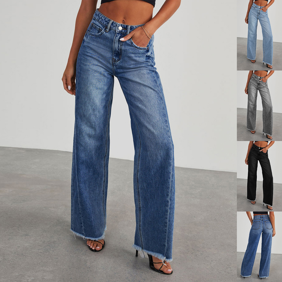 Straight Wide-Leg Jeans