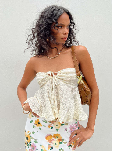 Off The Shoulder Ruffled Tube Top