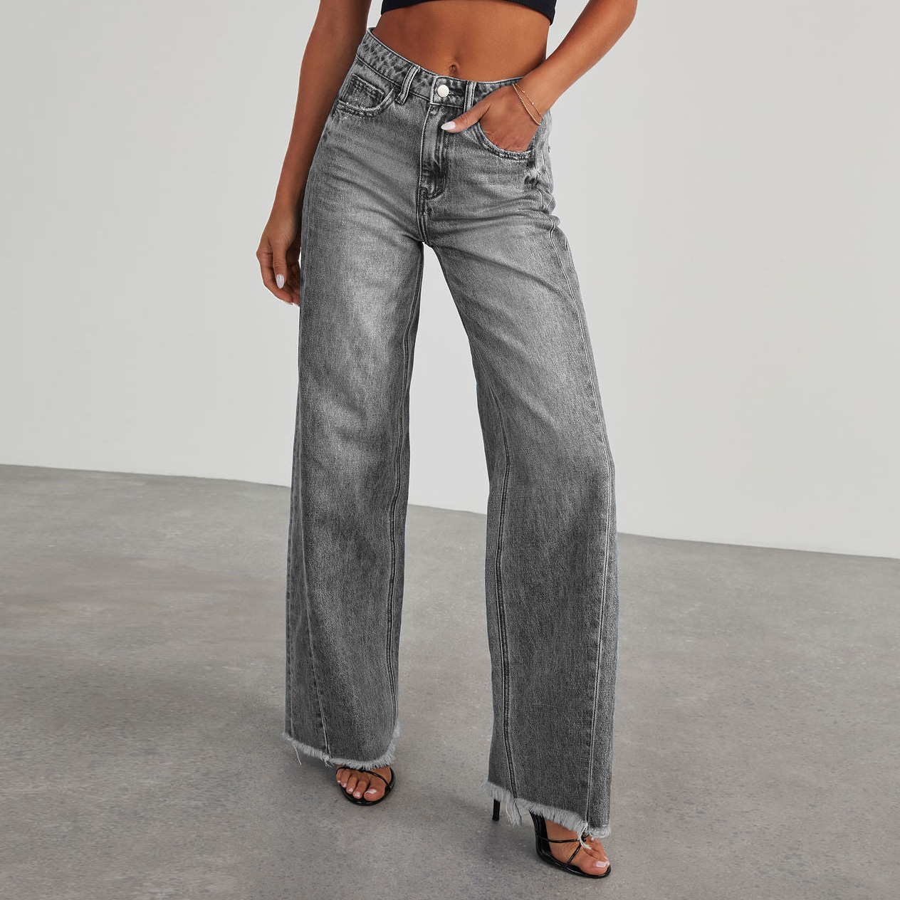 Straight Wide-Leg Jeans