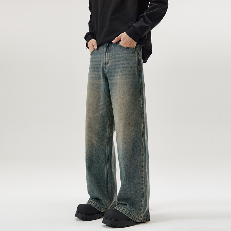 Straight-Leg Denim Jeans
